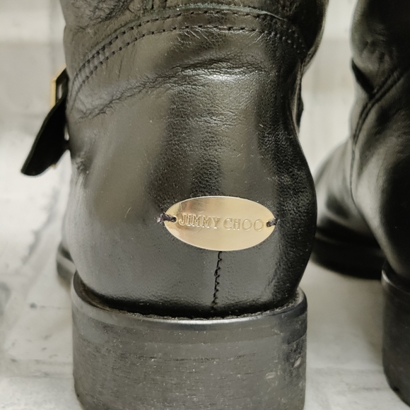 Jimmy Choo size 38 (7) black biker boots - Picture 5 of 13